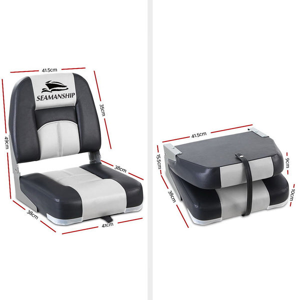 Buy Seamanship 2X Folding Boat Seat Set All Weather Swivels Online