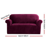 Artiss Velvet Sofa Cover Plush Couch Cover Lounge Slipcover 2 Seater Ruby Red